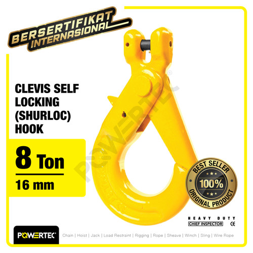 Clevis Self-Locking Hook 16mm - 8 Ton POWERTEC