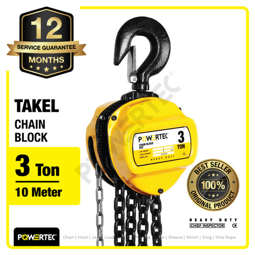 Chain Block / Takel 3 Ton x 10 Meter POWERTEC