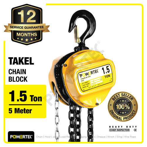 Chain Block / Takel 1.5 Ton x 5 Meter POWERTEC