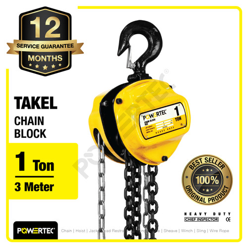 Chain Block / Takel 1 Ton x 3 Meter POWERTEC