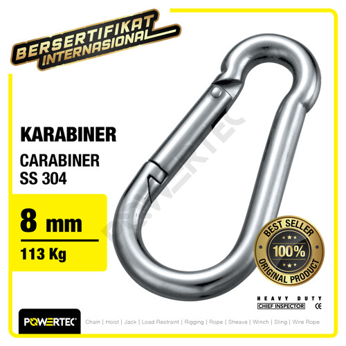 Carabiner / Karabiner SS 304 - 8mm POWERTEC