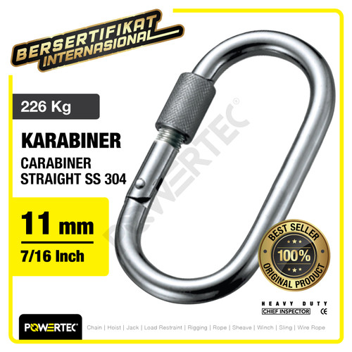 Carabiner / Karabiner SS 304 - 11mm Straight Snap Hook POWERTEC