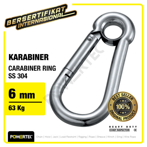 Carabiner / Karabiner Ring SS 304 6 mm POWERTEC