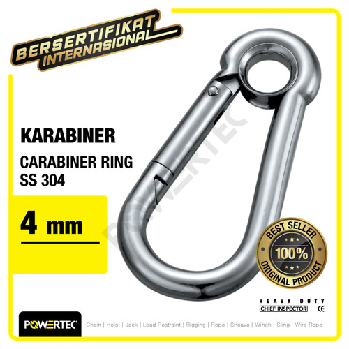 Carabiner / Karabiner Ring SS 304 4 mm POWERTEC