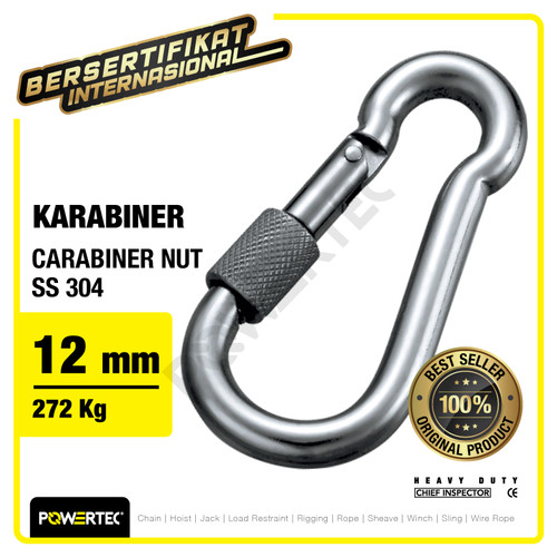 Carabiner / Karabiner Nut SS 304 12 mm POWERTEC