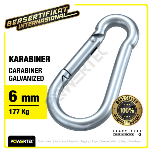 Carabiner / Karabiner Galvanized - 6mm POWERTEC