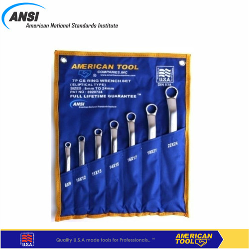 American Tool 8920724 Kunci Ring Elliptical Set [7 pcs]