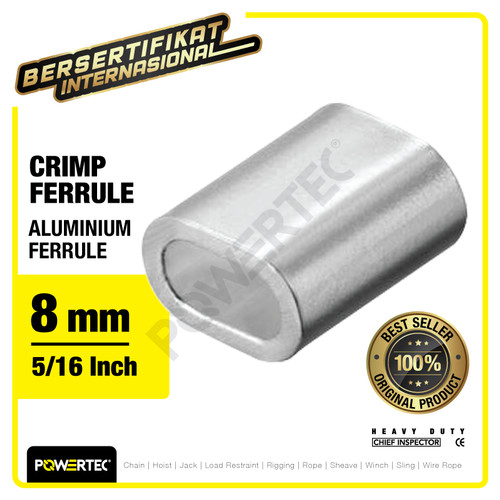 Aluminium Ferrule / Crimp Ferrule 8mm POWERTEC