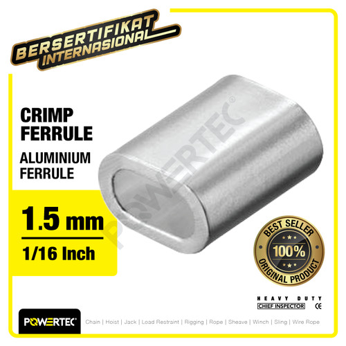 Aluminium Ferrule / Crimp Ferrule 1.5mm POWERTEC