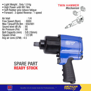 Air Impact Wrench 1/2'' Extra Heavy Duty New Minus Fisik American Tool