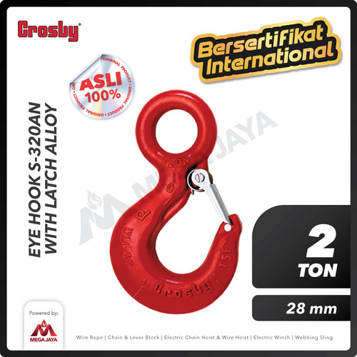 Eye Hoist Hook S320 AN 2 Ton With Latch CROSBY