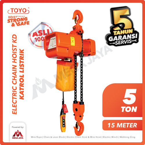 Electric Chain Hoist 5 Ton x 15 Meter KD Series TOYO