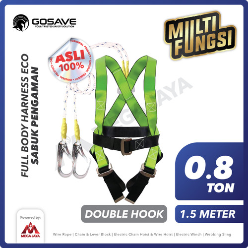 Full Body Harness ECO Sabuk Pengaman Safety Belt Double Hook GOSAVE