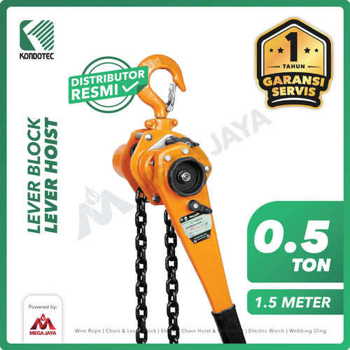 Lever Block / Lever Hoist 0.5 Ton x 1.5 Meter KONDOTEC