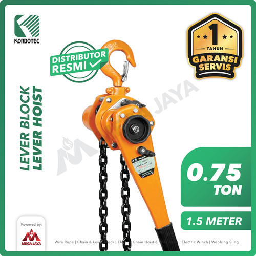 Lever Block / Lever Hoist 0.75 Ton x 1.5 Meter KONDOTEC