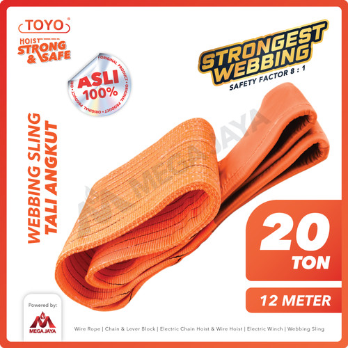 Webbing Sling Belt / Tali Angkat 20 Ton x 12 Meter TOYO Double Ply