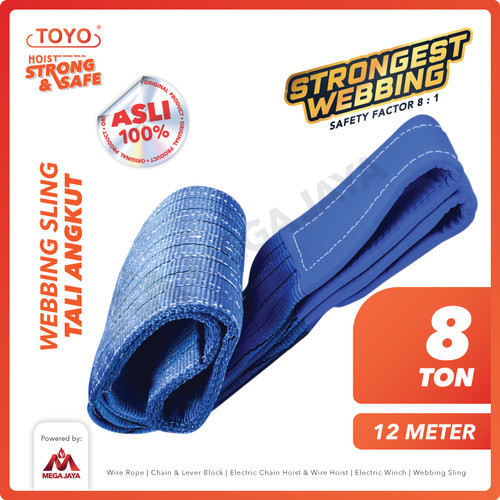 Webbing Sling Belt / Tali Angkat 8 Ton x 12 Meter TOYO Double Ply