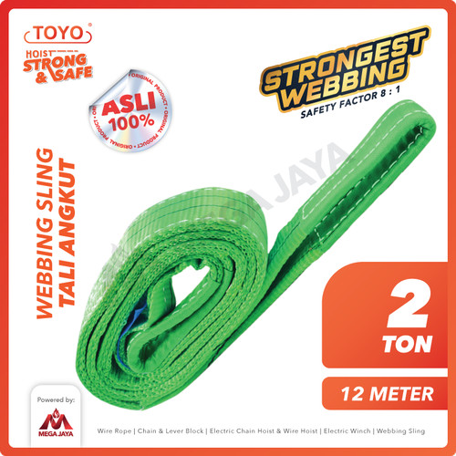 Webbing Sling Belt / Tali Angkat 2 Ton x 12 Meter TOYO Double Ply