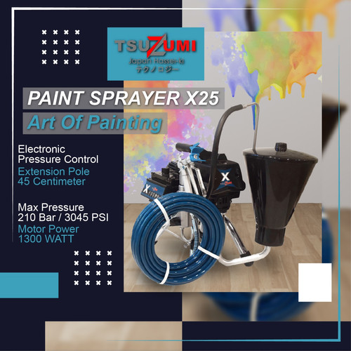 Airless Paint Sprayer Tsuzumi X25 + Hopper Mesin Cat Spray Electric