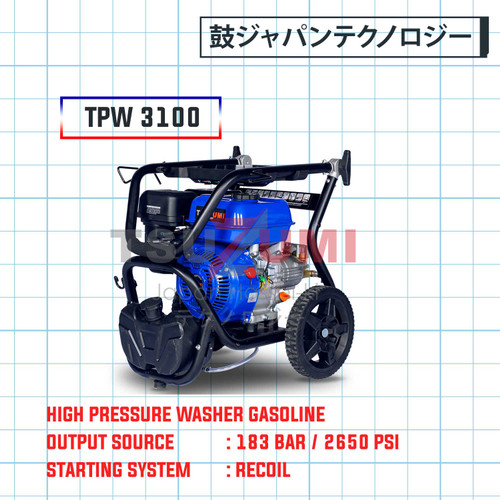 Mesin High Pressure Washer Gasoline TPW 3100 Tsuzumi Japan