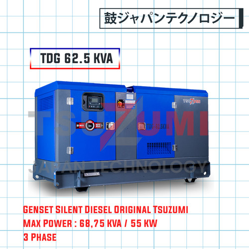 Genset Diesel dengan Silent Box 60 70 80 KVA TDG 62,5 KVA 3 phase