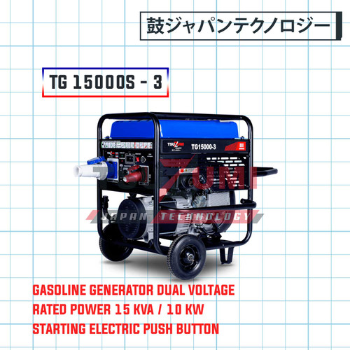 Genset Tsuzumi TG 15000S-3 Gasoline Generator