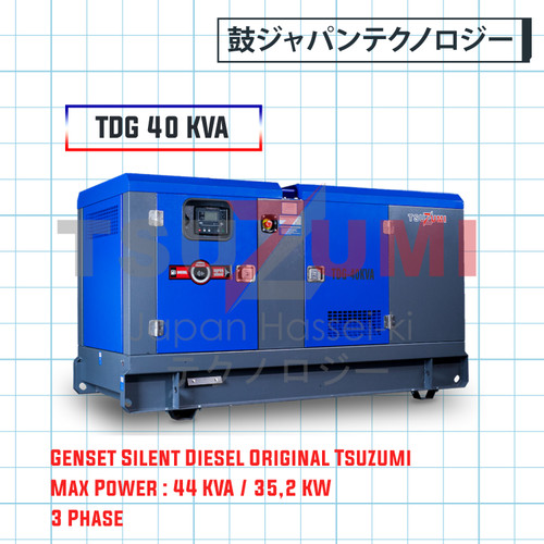 Genset Diesel Super Silent 30 35 40 KVA Tsuzumi TDG 40 KVA 3 phase