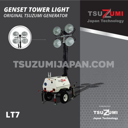 Genset Tower Light LT7 tinggi 7 Meter 1000 Watt x 4 Heavy Duty Tsuzumi