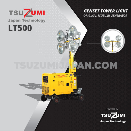 Genset Tower Light 4 x 400 watt LT500 TSUZUMI Tower Light Generator