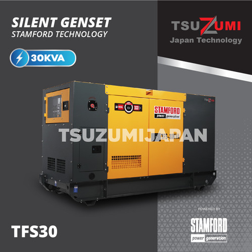 Genset STAMFORD 30KVA Silent by Tsuzumi Japan Tipe TFS 30