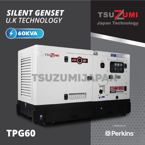 Genset Perkins TPG 60 KVA Silent + Stamford Original by Tsuzumi Japan