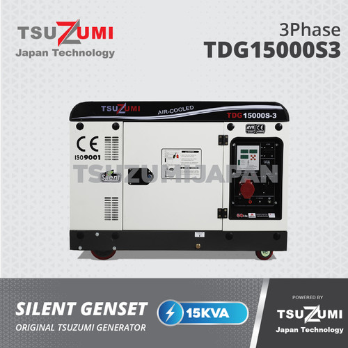 Genset 15 KVA 3 Phase 12000 Watt TDG 15000S-3 Tsuzumi Japan