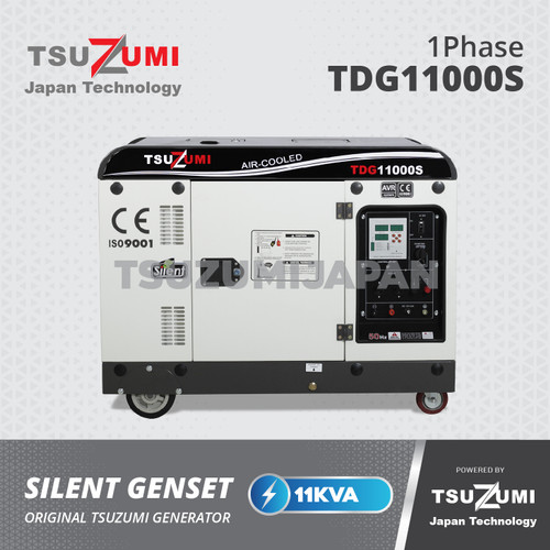 Genset 10 KVA silent 1 phase TDG 11000S Tsuzumi Japan