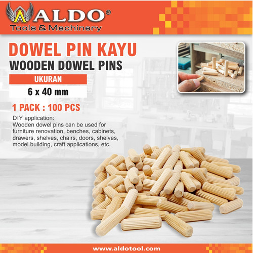 DOWEL PIN KAYU / DOWEL PEN /PAKU KAYU / DOWEL KAYU ALDO