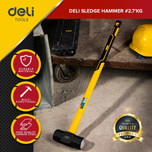 Deli Sledge Hammer / Palu Batu Palu Godam Bodem Gagang Fiber DL6911