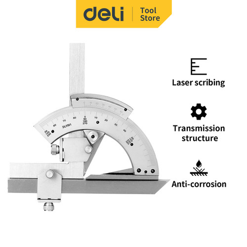 Deli Penggaris Siku 0-320° Stainless Steel Alat Perkakas DL7301