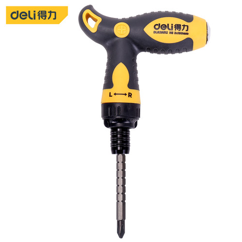 Deli Screwdriver/ Obeng T 2in1 Kombinasi Plus Minus Perkakas DL626012