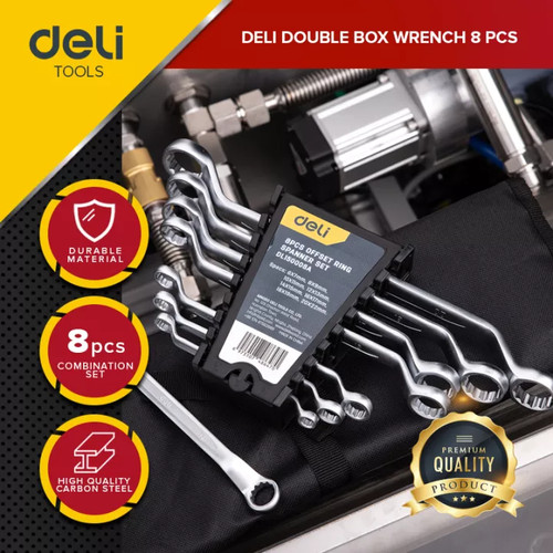 Deli Double Offset Ring Spanner Set / Set Kunci Ring Dobel 8 Pcs