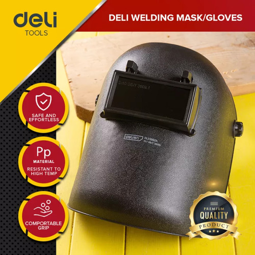 Deli Welding Mask / Topeng Pelindung Kedok Las Polyester Kuat DL23950A