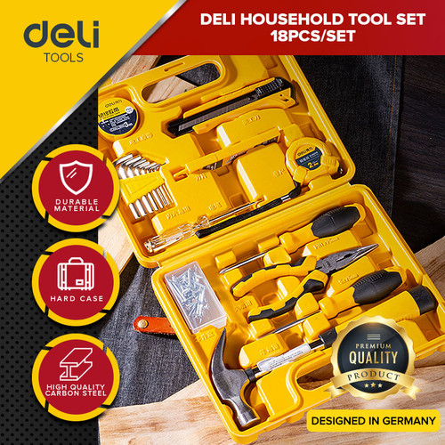 Deli Household Tool Kit / Set Perkakas Rumah 18Pcs Multifungsi DL1018J