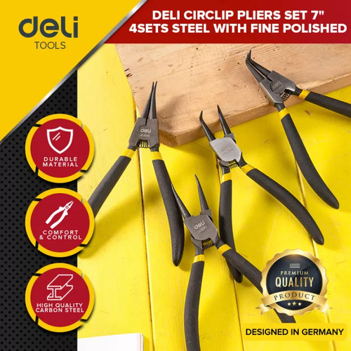 Deli Bent Pliers Set / Tang Penjepit Set 4 pcs 7 Inch Oxford DL104407