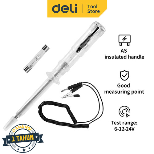 Deli Test Pen / Tespen Aki 6V-24V 14 cm Alat Perkakas DL8007