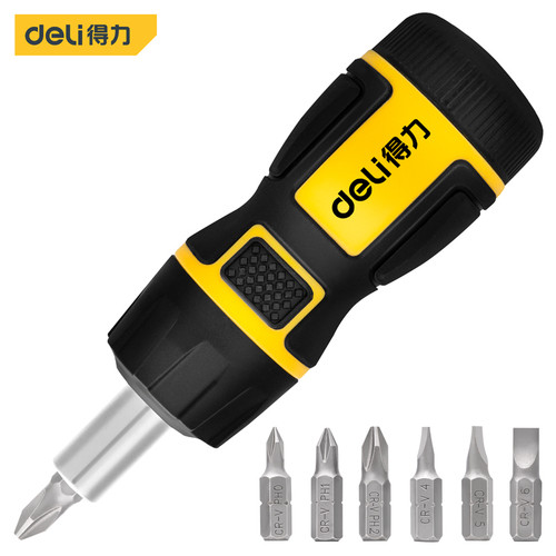 Deli Obeng Kecil Set/ Mini Screwdriver Set 7Pcs Cr-V Perkakas DL260307