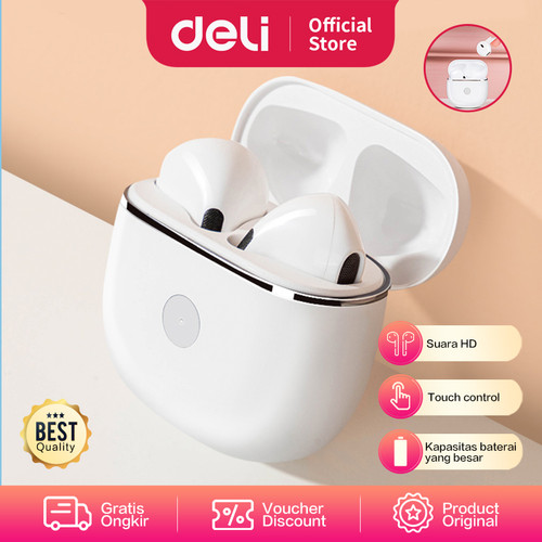 Deli Wireless Earphone / Headset Bluetooth TWS Suara HD 83318