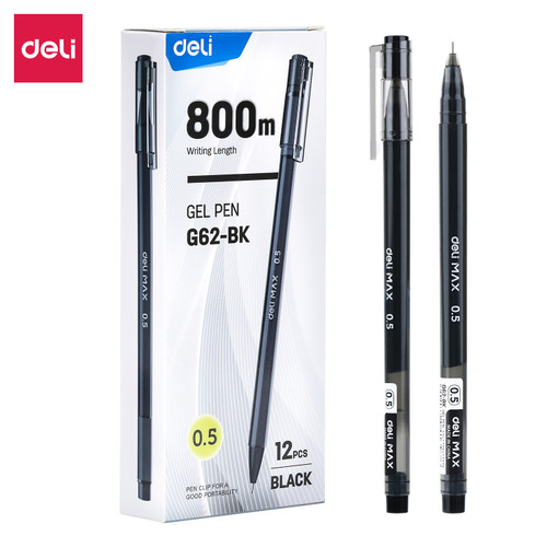 Deli Gel Pen / Pulpen Gel 0.5mm Tinta Dapat Menulis 800 Meter EG62