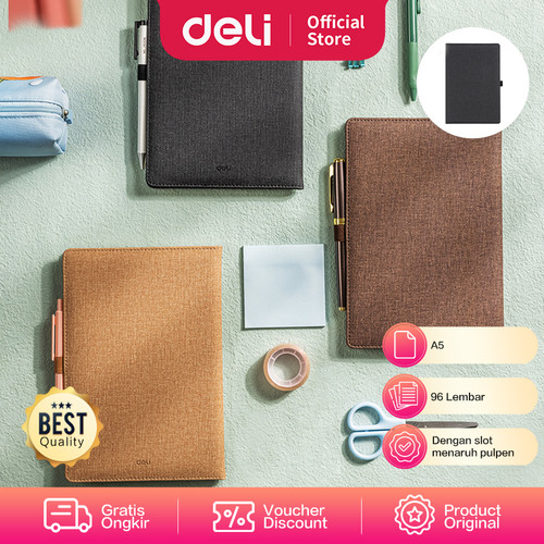 Deli Canvas Cover Notebook Buku Catatan Agenda Sampul Kain EN118L