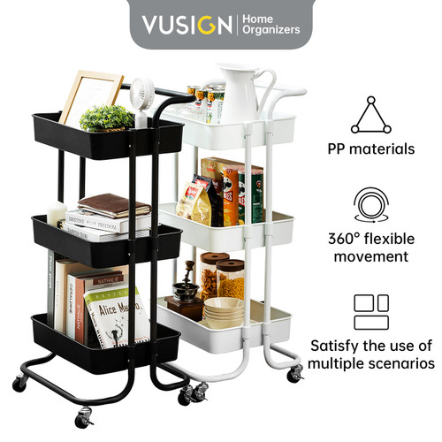 Vusign Multifunction Storage Cart / Rak Susun Roda 3 Tingkat VS715