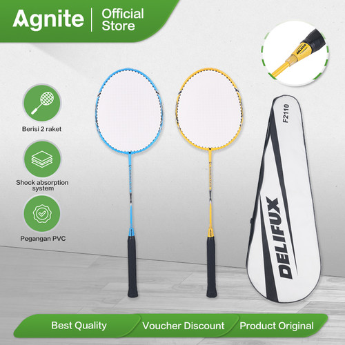 Agnite Badminton Racket / Raket Bulu Tangkis Isi 2 GRATIS Sarung F2134