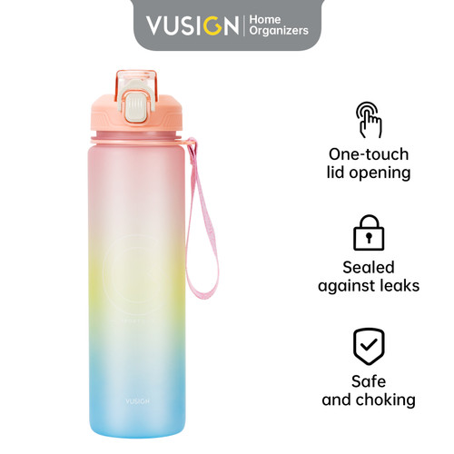 Vusign Water Bottle / Botol Minum Rainbow Motivasi 1 Liter VS82X