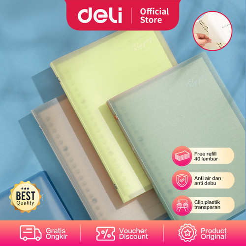 Deli Loose-Leaf Notebook / Buku Catatan / Binder A5 B5 40 Lembar HX40